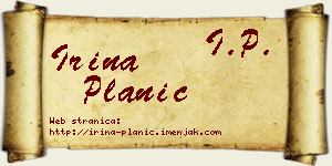 Irina Planić vizit kartica